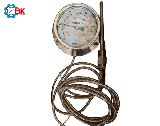 Đồng hồ nhiệt độ dây 3m Yamaki D150mm 0-150 độ C/F 