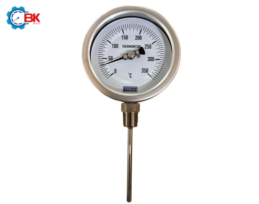 Đồng hồ nhiệt độ Yamaki D100mm 0-350 độ C chân đứng L100mm