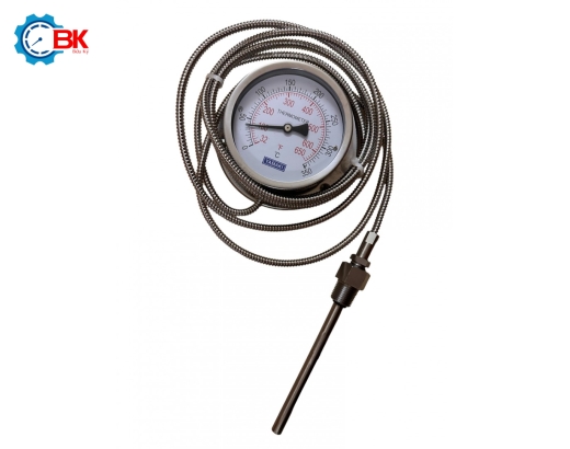 Đồng hồ nhiệt độ dây 3m Yamaki D100mm 0-350 độ C/F