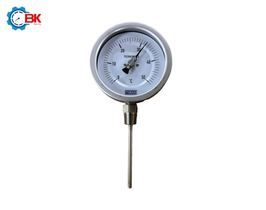 Đồng hồ nhiệt độ Yamaki D100mm 0-50 độ C chân đứng L100mm