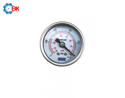 Đồng hồ áp suất Yamaki D40mm -1-0bar vỏ thép chân đồng ren sau 1/8"NPT