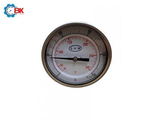 Đồng hồ nhiệt độ S.H.M D100mm 0-150 độ C chân sau L300mm