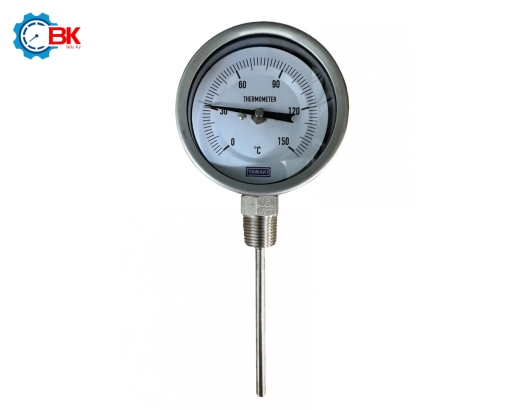 Đồng hồ nhiệt độ Yamaki D75mm 0-150 độ C chân đứng L100mm
