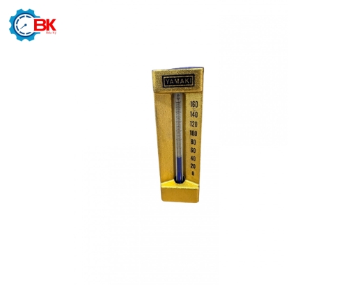 Nhiệt kế góc thủy ngân Yamaki 0-160 độ C L30mm ren 1/2″