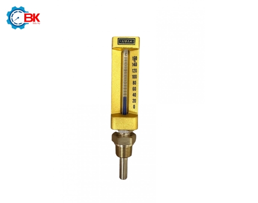 Nhiệt kế thủy ngân Yamaki 0-160 độ C L30mm chân đứng ren 1/2″