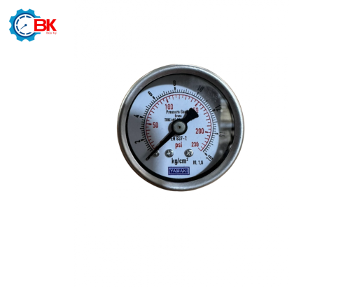 Đồng hồ áp suất Yamaki D40mm 0-16kg/cm2 vỏ thép chân đồng ren sau 1/8"NPT