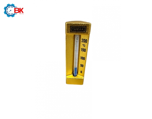 Nhiệt kế góc thủy ngân Yamaki 0-200 độ C L100mm ren 1/2″