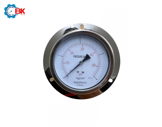 Đồng hồ áp suất Badotherm D100mm 0-4kg/cm2 chân sau ren 3/8″NPT