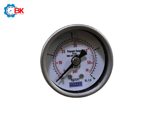 ĐỒNG HỒ ÁP SUẤT YAMAKI D40MM 0-4kg/cm2 VỎ THÉP CHÂN ĐỒNG REN SAU 1/8"NPT