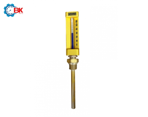 Nhiệt kế thủy ngân Yamaki 0-60 độ C L100mm chân đứng ren 1/2″