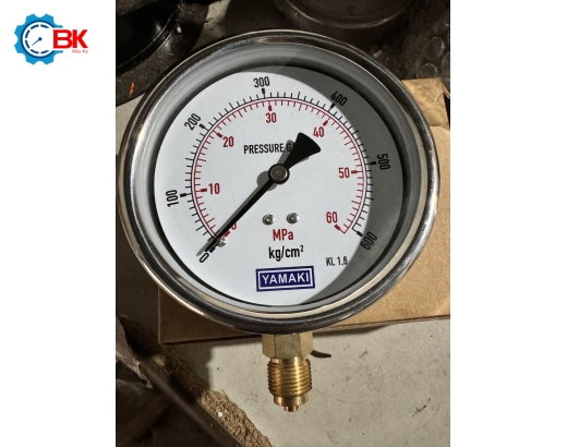 ĐỒNG HỒ ÁP SUẤT YAMAKI D100MM 0-600KG/CM2 VỎ INOX CHÂN ĐỒNG REN 3/8″BSP