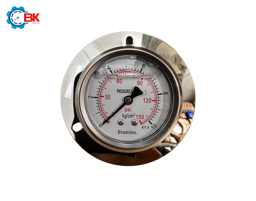 ĐỒNG HỒ ÁP SUẤT BRADOTEN D63MM 0-10KG/CM2 CHÂN SAU REN 1/4"NPT