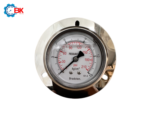 ĐỒNG HỒ ÁP SUẤT BRADOTEN D63MM 0-15KG/CM2 CHÂN SAU REN 1/4"NPT