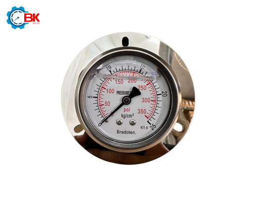 ĐỒNG HỒ ÁP SUẤT BRADOTEN D63MM 0-25KG/CM2 CHÂN SAU REN 1/4"NPT