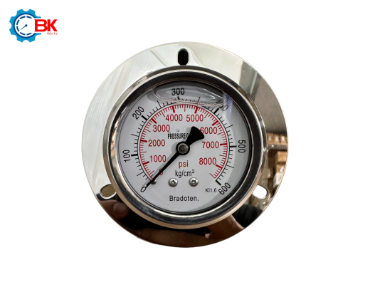ĐỒNG HỒ ÁP SUẤT BRADOTEN D63MM 0-600KG/CM2 CHÂN SAU REN 1/4"NPT