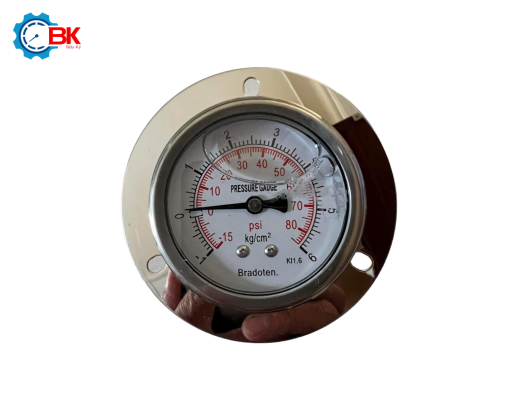 ĐỒNG HỒ ÁP SUẤT BRADOTEN D63MM -1+6KG/CM2 CHÂN SAU REN 1/4"NPT