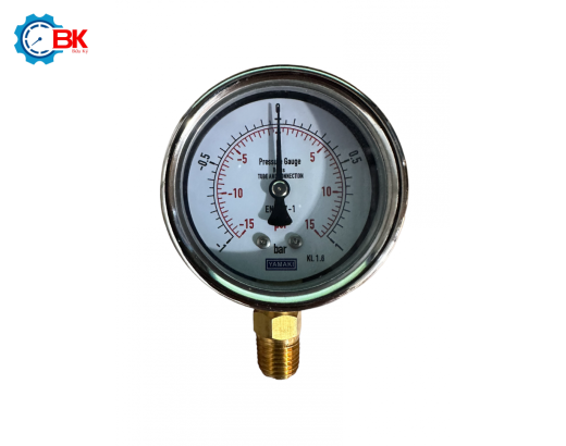 Đồng hồ áp suất Yamaki D63mm -1+1bar vỏ inox chân đồng ren 1/4"NPT