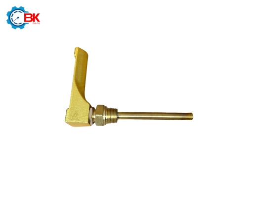 Nhiệt kế góc thủy ngân Yamaki 0-160 độ C L100mm ren 1/2″
