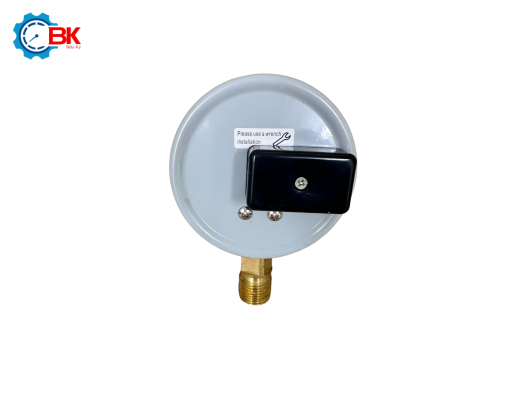Đồng hồ áp suất 3 kim Nisshin D100mm 0-35kg/cm2 chân đứng ren 1/2″NPT